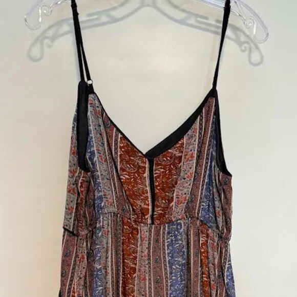 O'Neill Mini Blue and Brown Spaghetti Strap Dress, size Lg - Picture 3 of 9